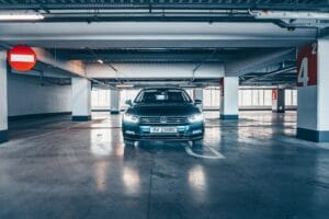 blue bmw m 3 coupe in a parking lot